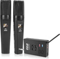 Portable Dual Wireless Microphone System with Rechargeable Battery, 2 Handheld Transmitter, 1 Receiver, Black M254132