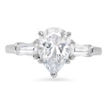 18K White Gold Three-Stone Engagement Ring U731