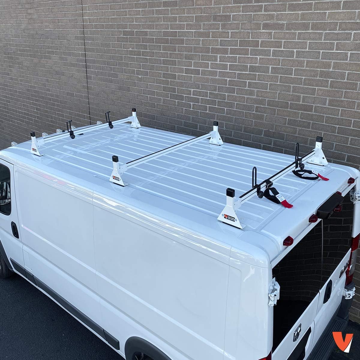 Aluminum 3 Bar Van Rack System for RAM ProMaster 2013-On White W870178