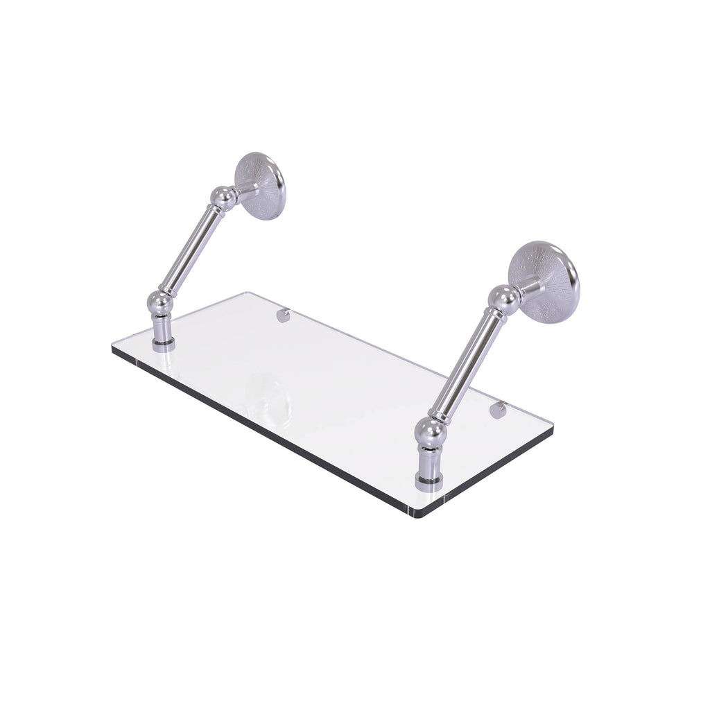 18 inch Floating Glass Shelf Satin Chrome R696