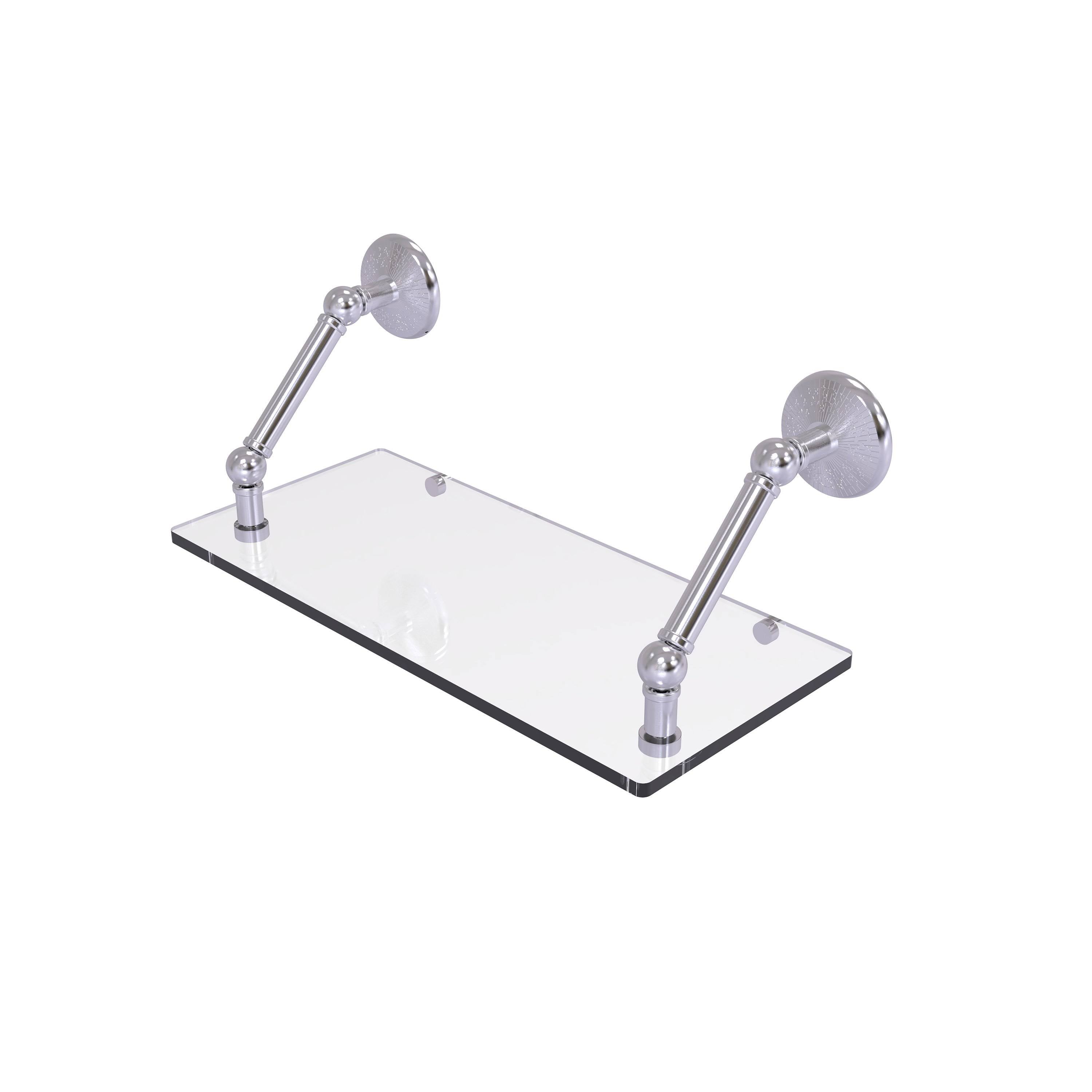 18 inch Floating Glass Shelf Satin Chrome R696