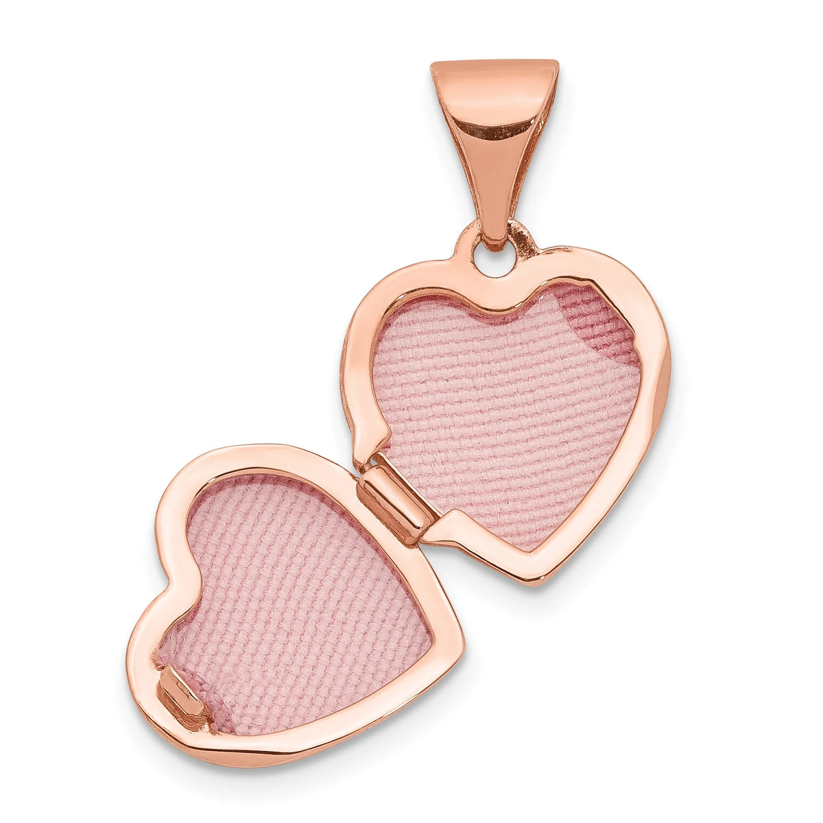 14K Rose Gold 10 mm Plain Heart Locket Pendant M656006
