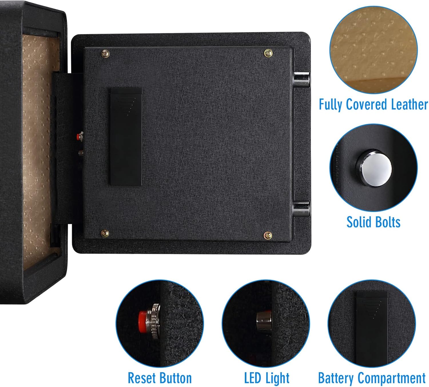Black Biometric Fingerprint Safe Box with Touch Screen Keypad G213