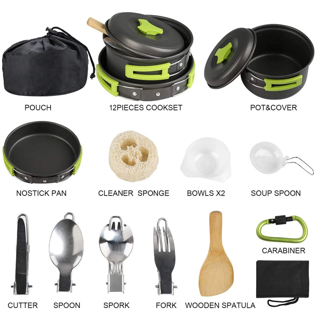 15 Pcs Non Stick Camping Cookware Set O55967