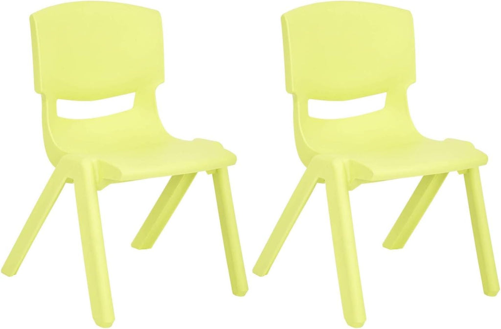 Yellow Stackable Plastic Kids Learning Chairs, 2-Pack U6528