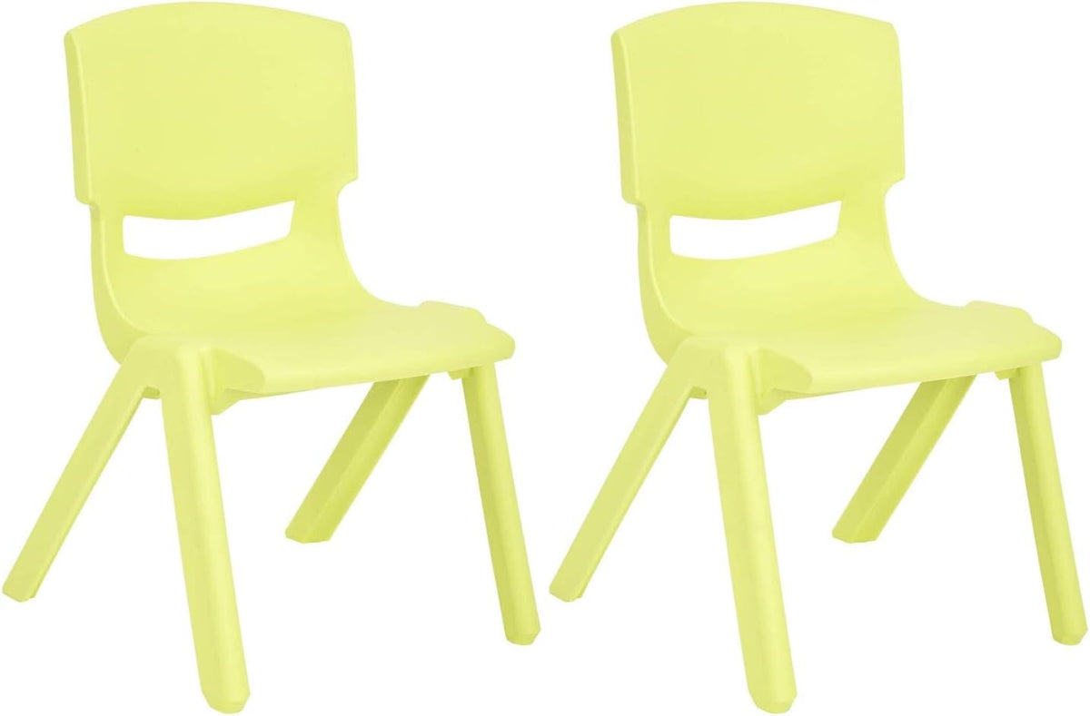 Yellow Stackable Plastic Kids Learning Chairs, 2-Pack U6528