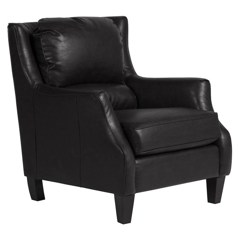 Black Faux Leather Chair R516