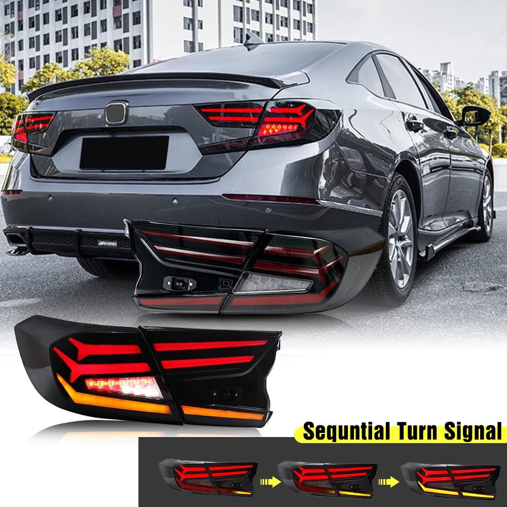 Red Tinted Tail Lights Assembly with Sequential Turning Signal S127