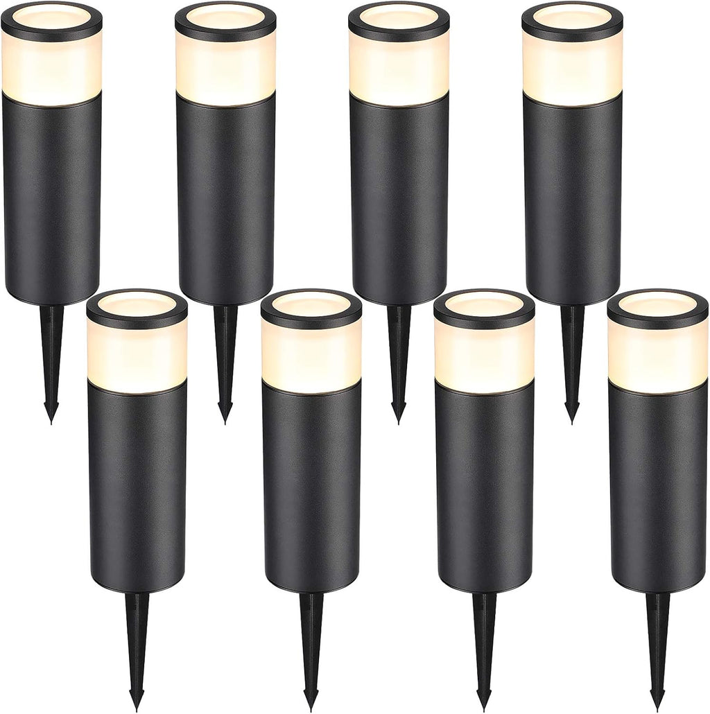 8-Pack Low Voltage LED Landscape Pathway Lights, Die-cast Aluminum, 3000K Warm White L57789