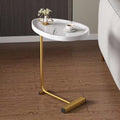 White C-Shaped Side Table G9169
