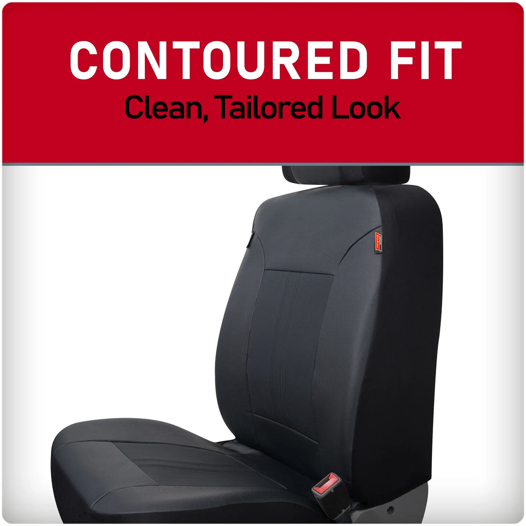 3 Piece Vegan Leather Seat Covers Black Q556388