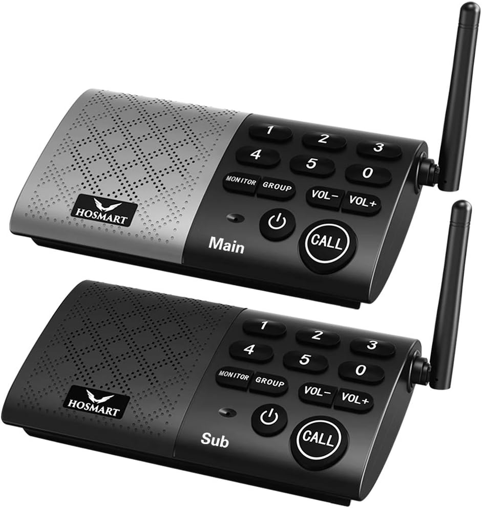Full Duplex Wireless Intercom System, DECT 6.0 Technology, 1000 Feet Range, Pack of 2 P584