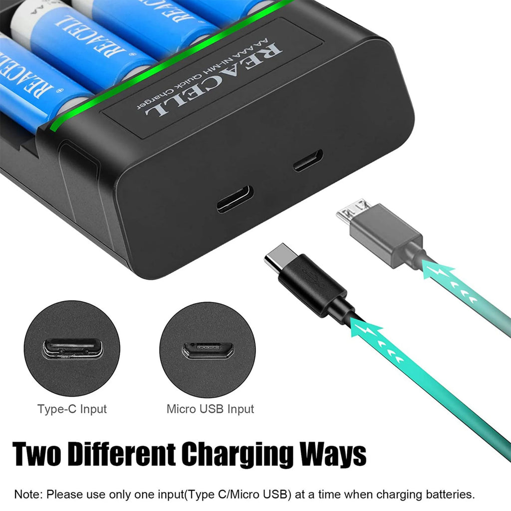NIMH 12 AA 2800mah & 12 AAA 1100mah Rechargeable Batteries with Charger B4633
