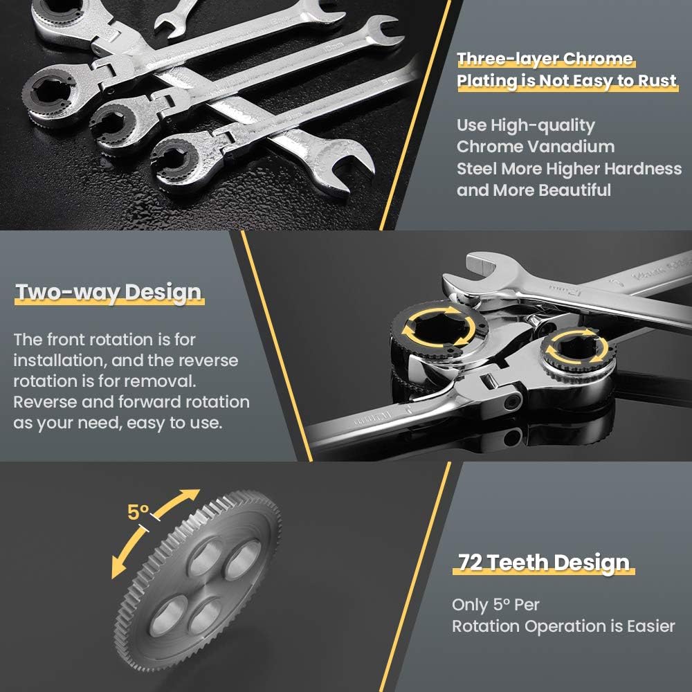 12PCS Metric Ratcheting Wrench Set R6050