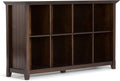 Solid Wood 8 Cube Storage Sofa Table in Brunette Brown X642