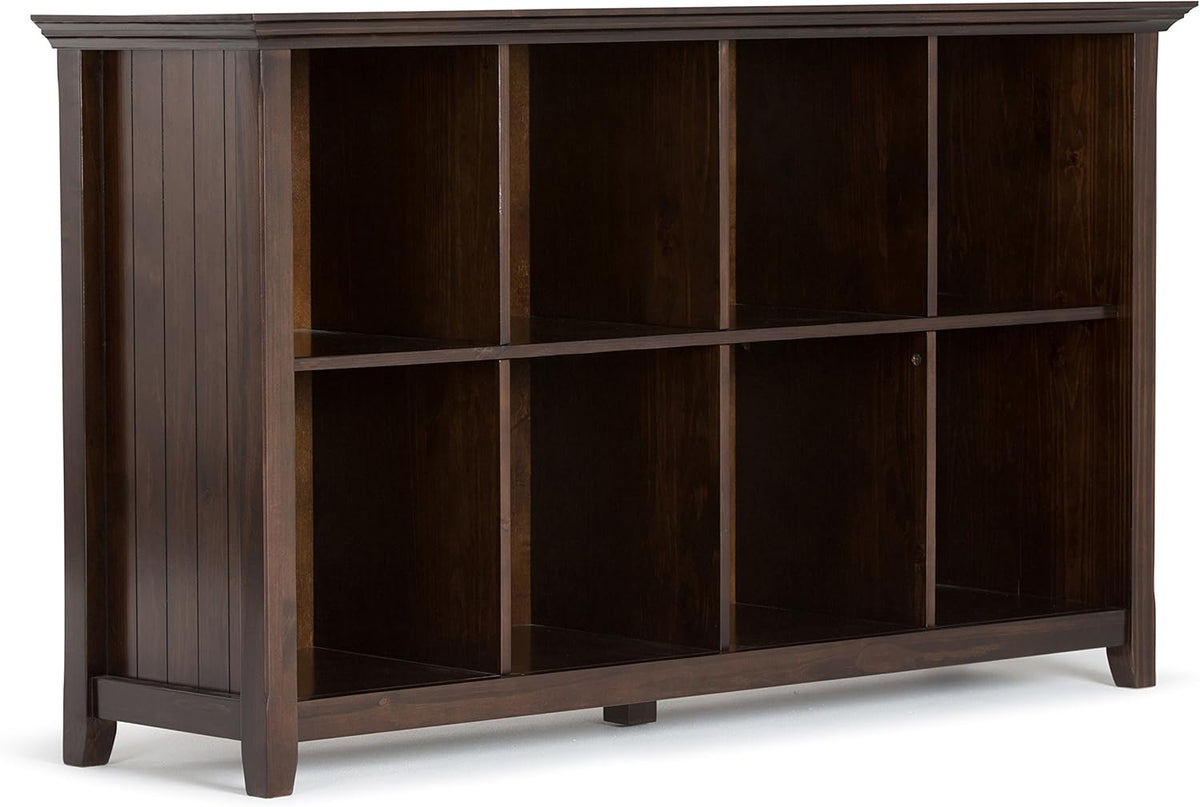 Solid Wood 8 Cube Storage Sofa Table in Brunette Brown X642