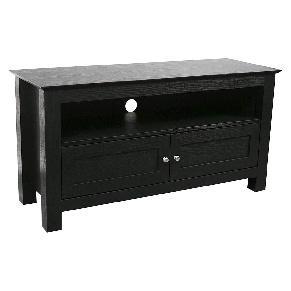 Black Wood TV Media Stand Storage Console T423842