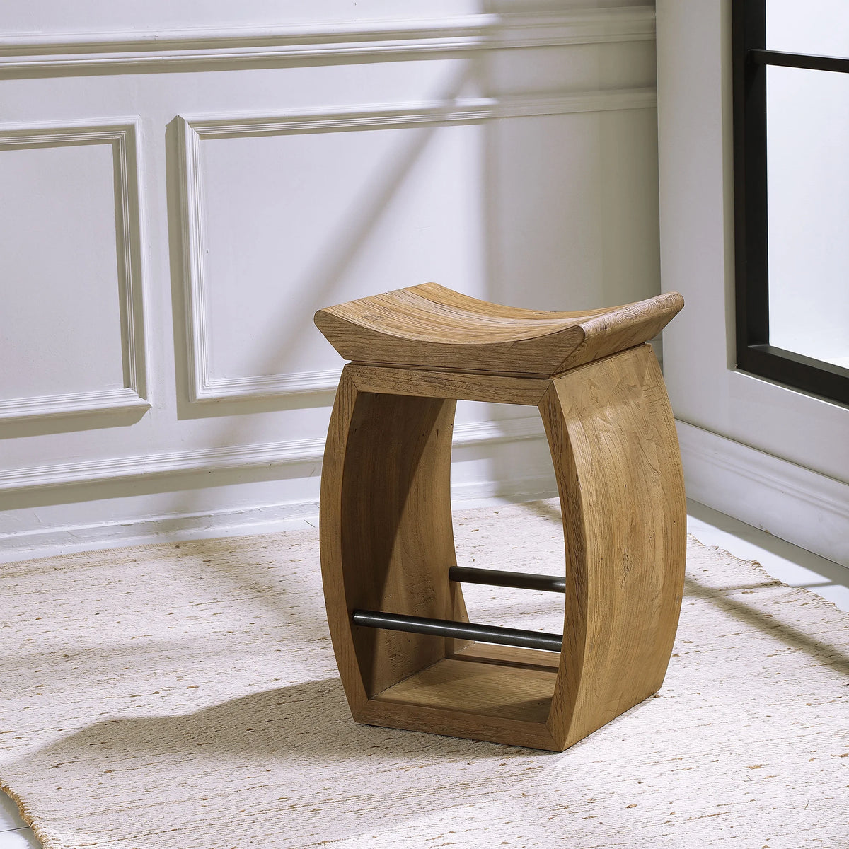 Modern Wood Counter Stool Y843893