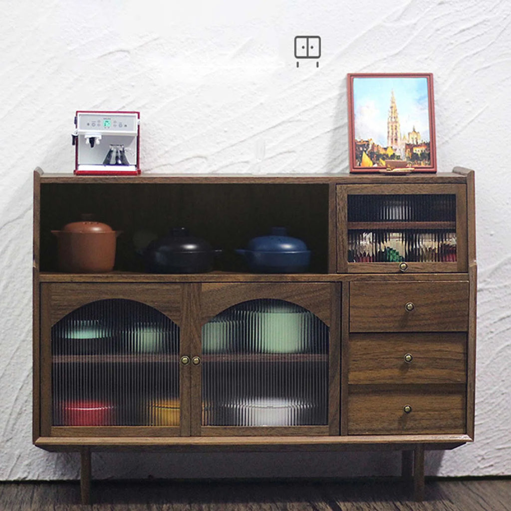 Walnut Dollhouse Miniature Sideboard Cabinet Z5481