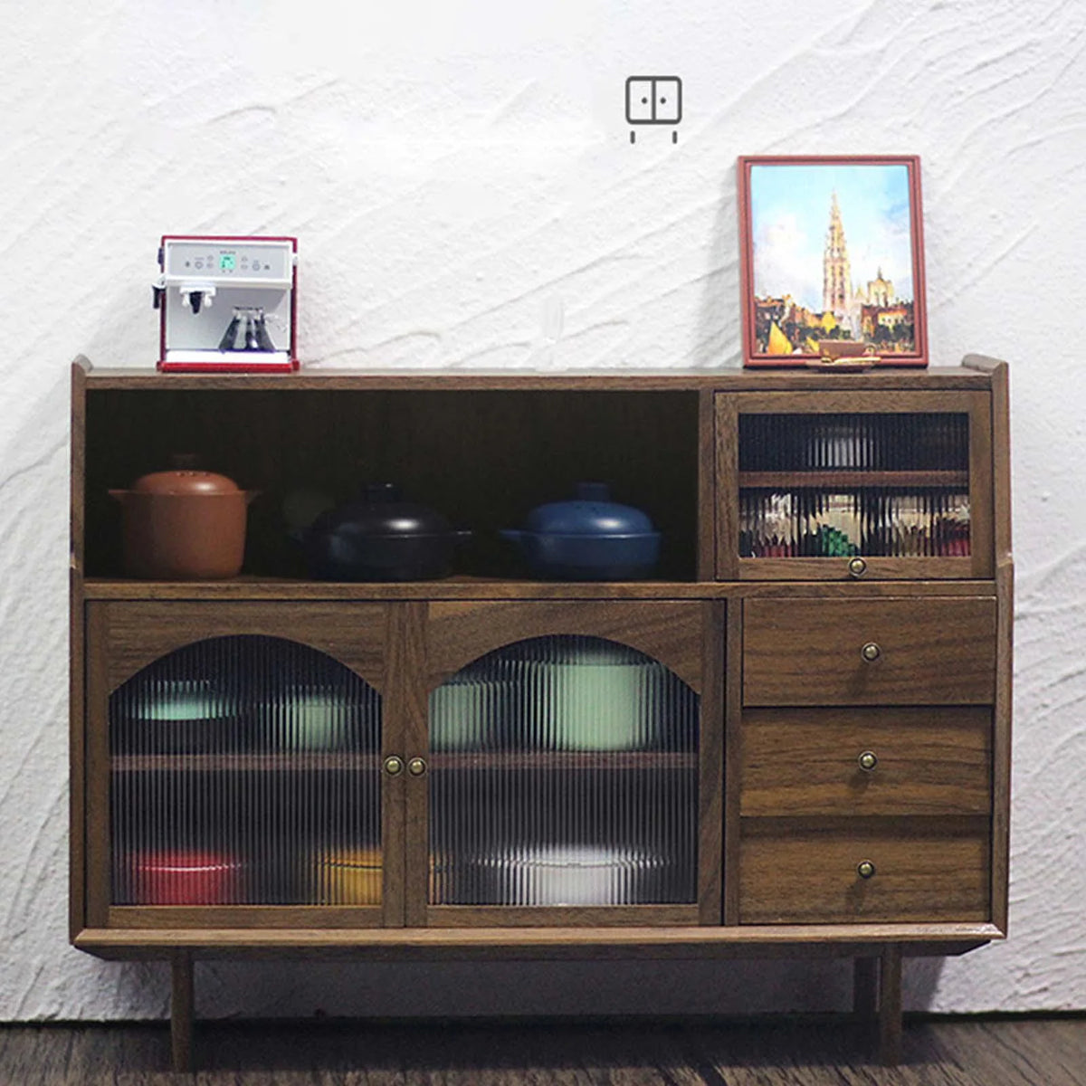 Walnut Dollhouse Miniature Sideboard Cabinet Z5481