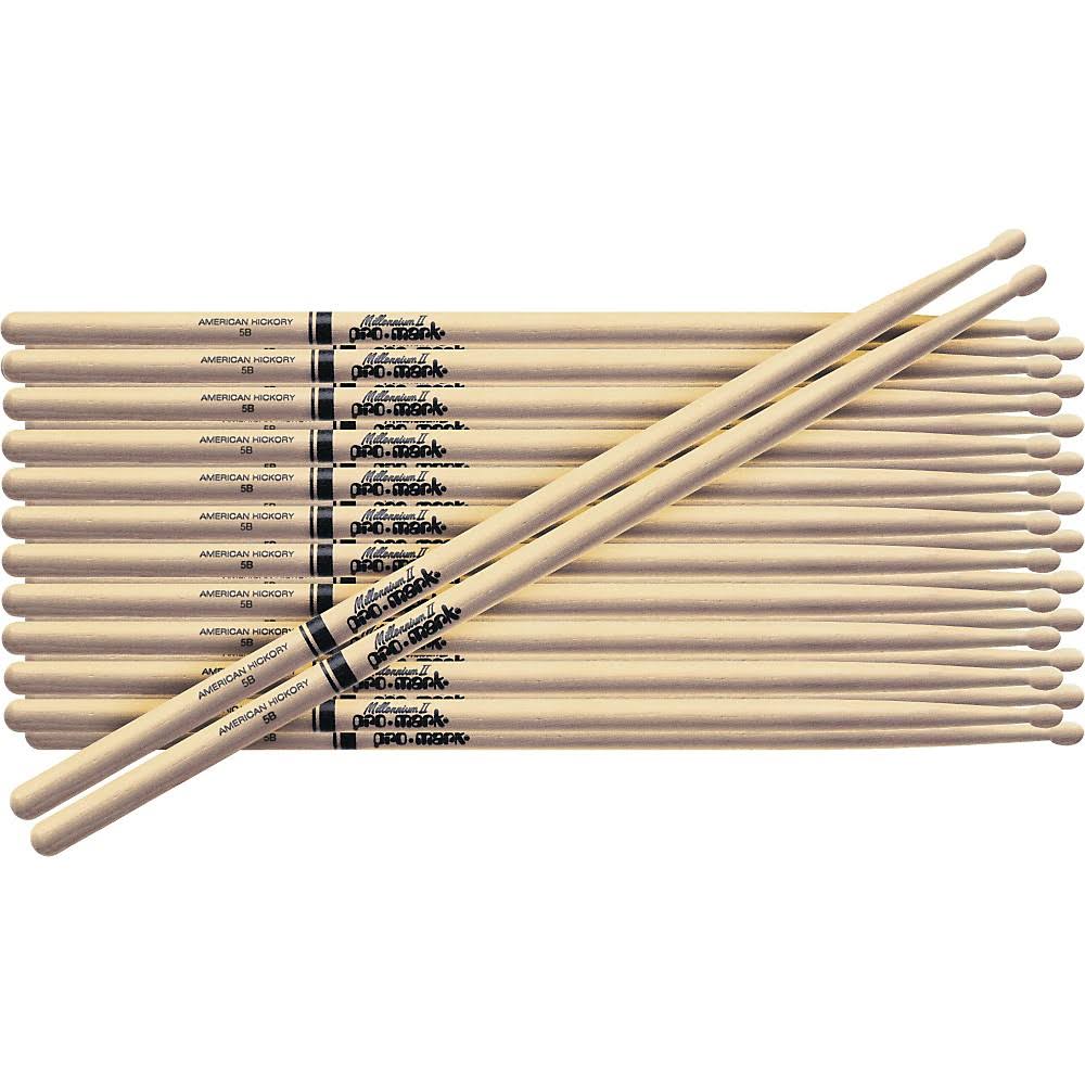 12-Pair American Hickory Drumsticks Nylon 5A G418