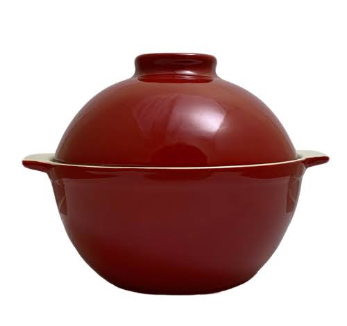 Red Glazed Bread Dome Z6666