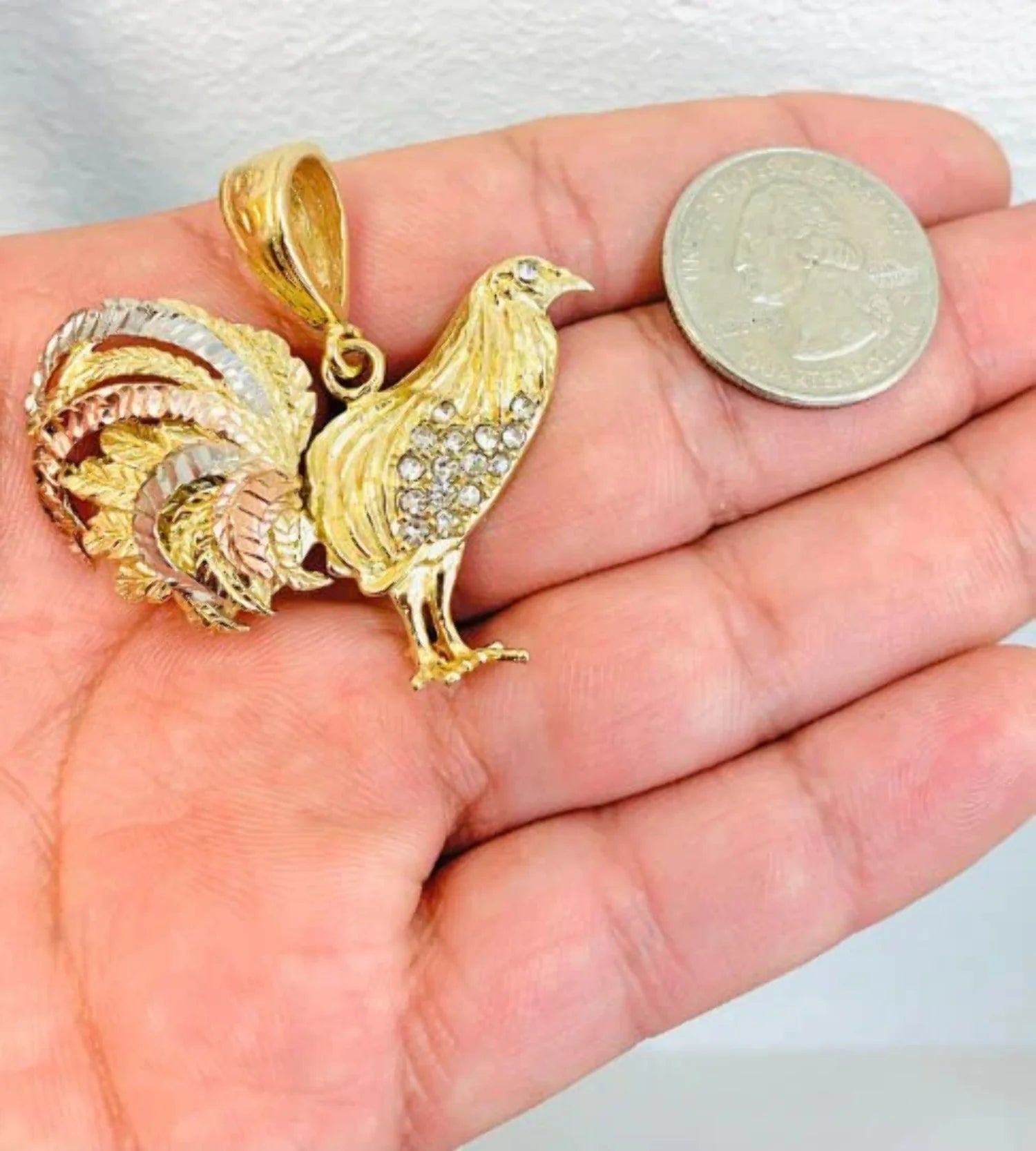 18K Gold Filled Chicken Rooster Pendant Necklace 24" E711345