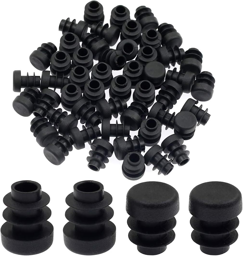 20PCS 12.5mm Round Black Plastic End Cap P3675
