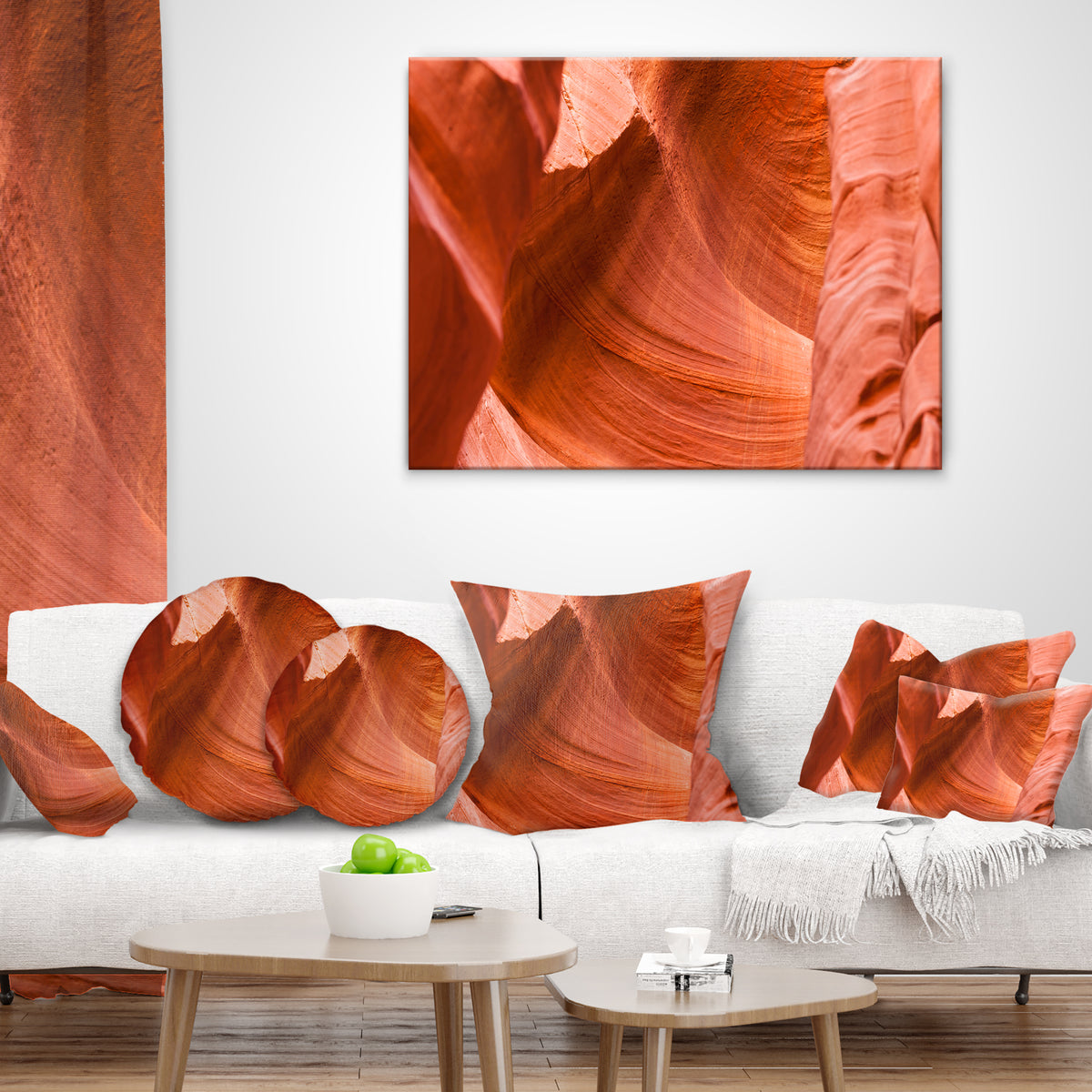 Antelope Canyon Landscape Photo Throw Pillow 12x20 F408