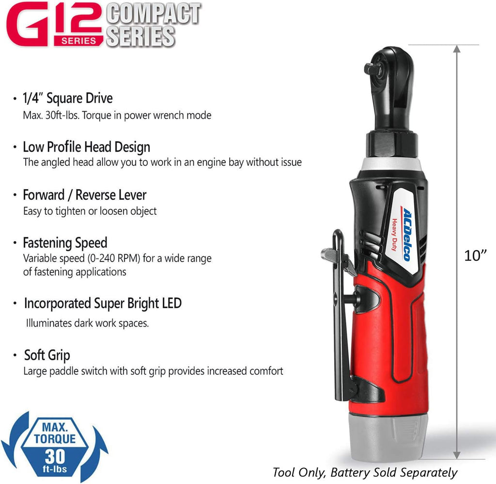 12V Cordless Li-ion 1/4" Ratchet Wrench, Pack of 2 S41431