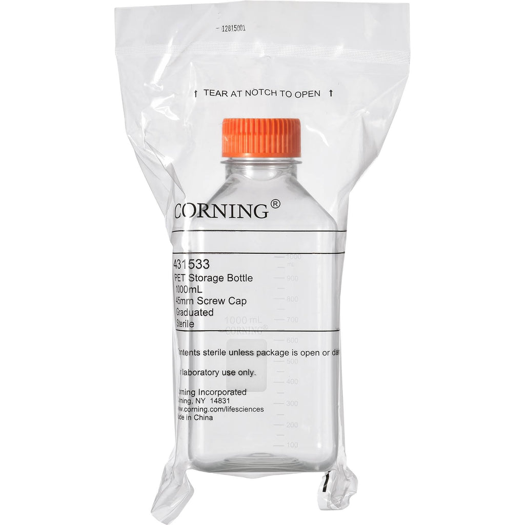 1000ml Square PET Bottle with 45mm Wide Mouth Orange Cap V280