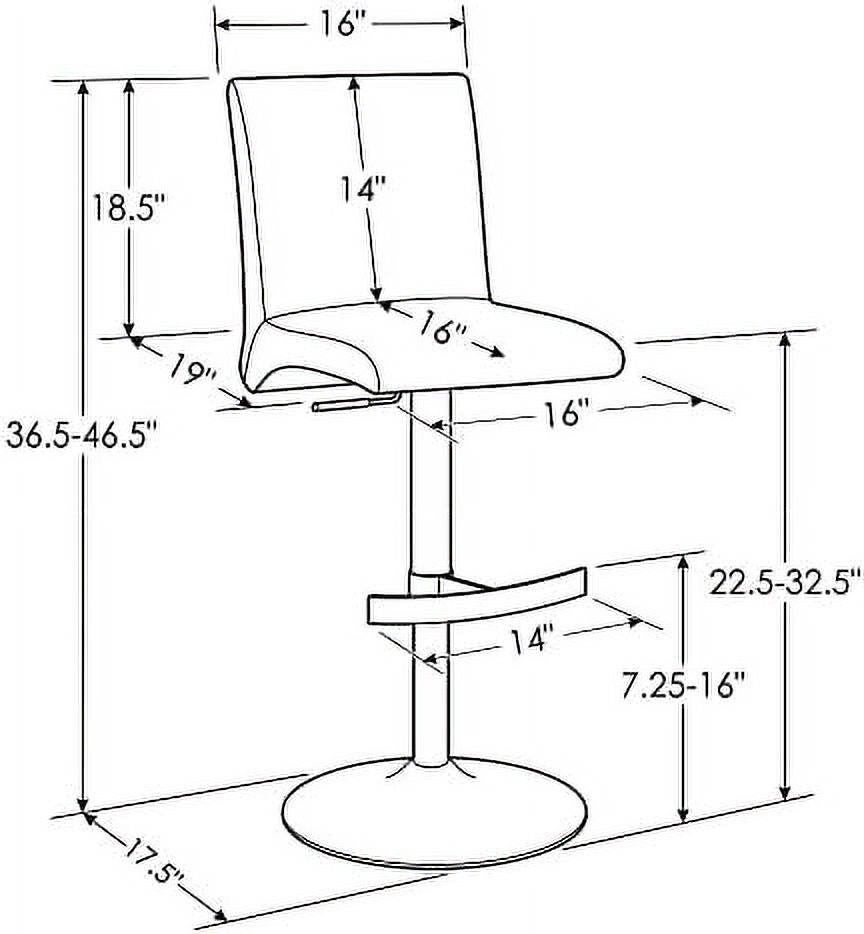 Modern Adjustable Height Swivel Stool in Slate Grey D3887