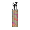 Colorful Dinosaur Stainless Steel Insulated Water Bottle with Straw Lid T835