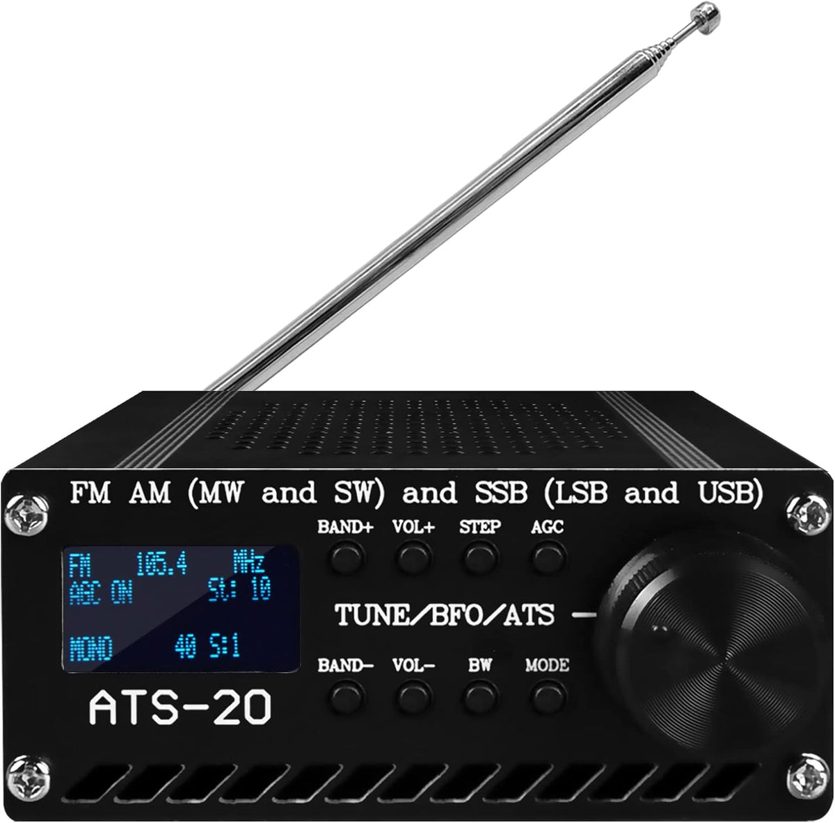Full Band Portable Radio Receiver with Speaker and Aluminum Alloy Case, Pack of 2 O8680