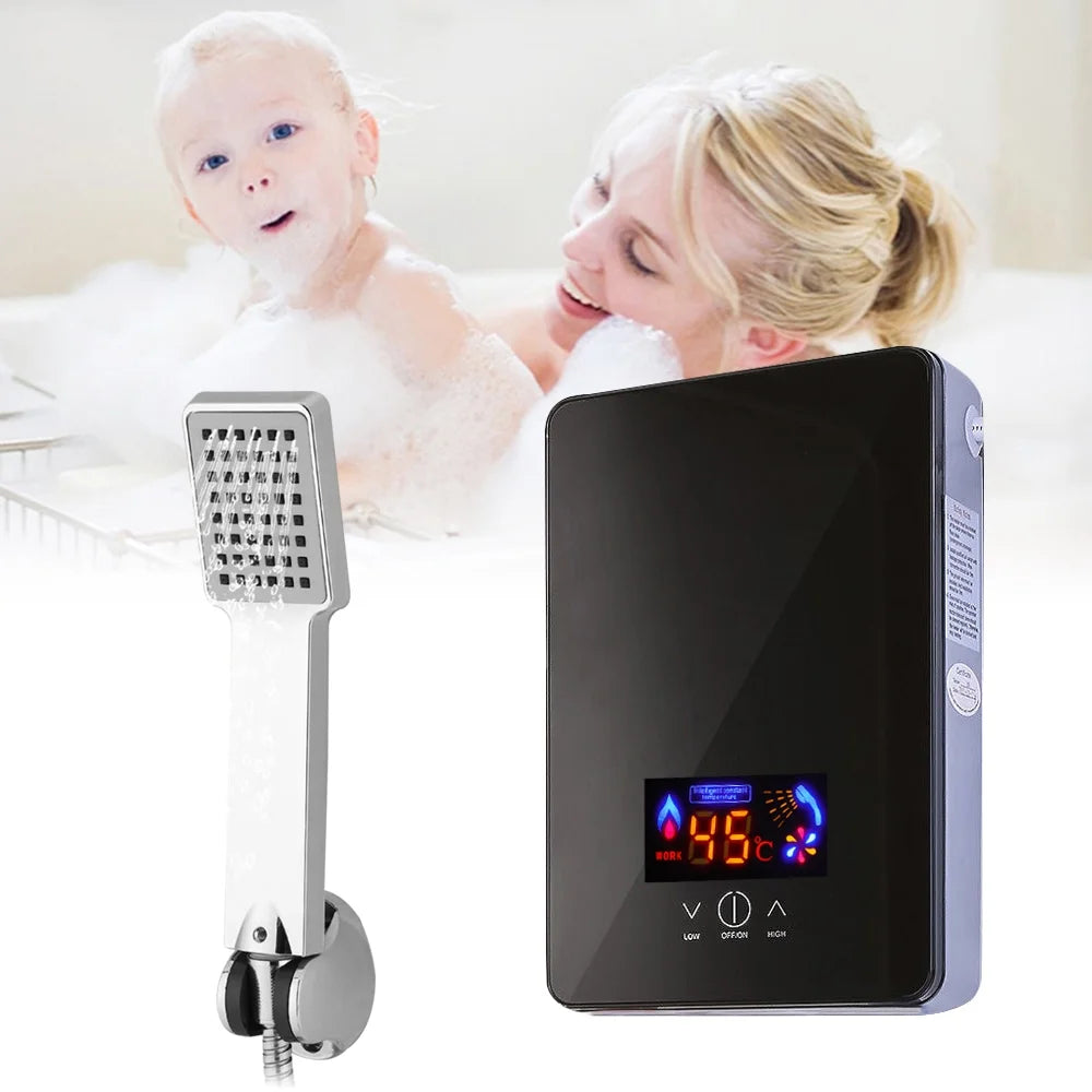 8L 6500W Instant Electric Tankless Hot Water Heater with Shower Kit O6510