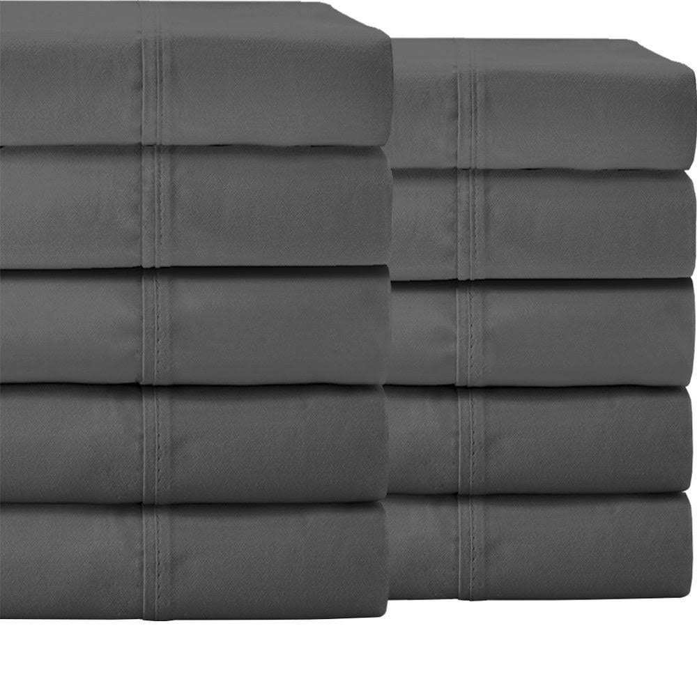 Grey Cal King 10 Pack Double Brushed Microfiber Sheet Set Y5909