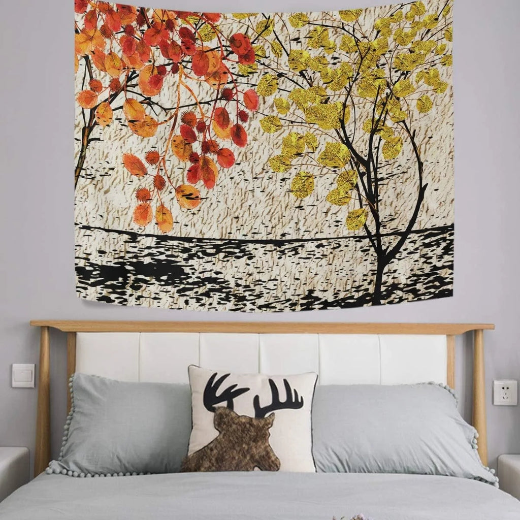 Rainbow Dogs Paw Footprints Black Tapestry Wall Hanging 60"x51" R730509