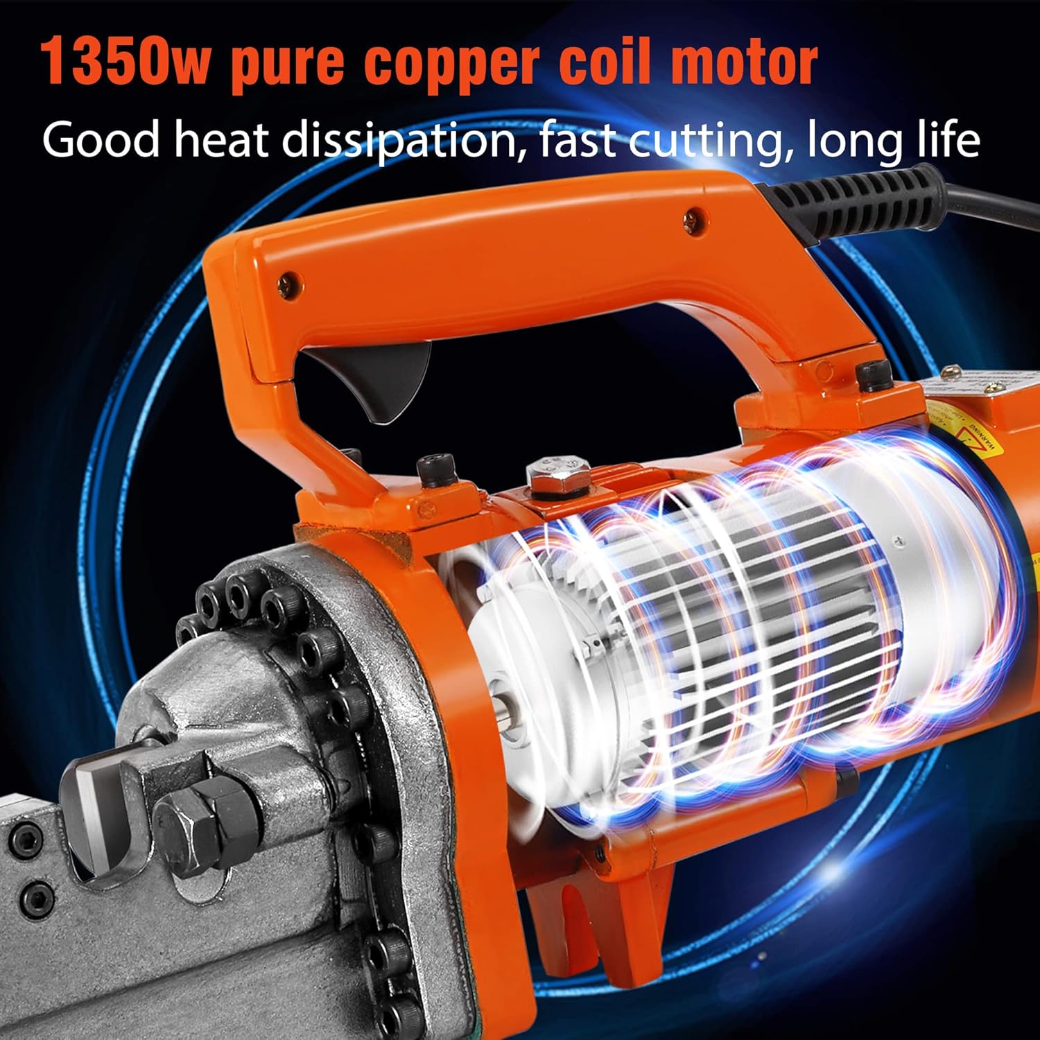Electric Hydraulic Rebar Cutter, 1350W, Cutting up to 7/8 Inch 4-22mm #7 Rebar, with Replaceable Jaw Blades (AC 110V) N275