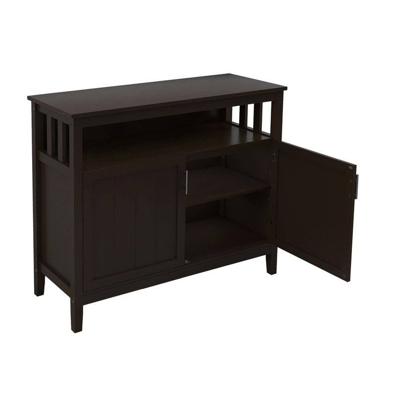 Wooden Kitchen Storage Sideboard Buffet Server Cabinet, Brown J27199