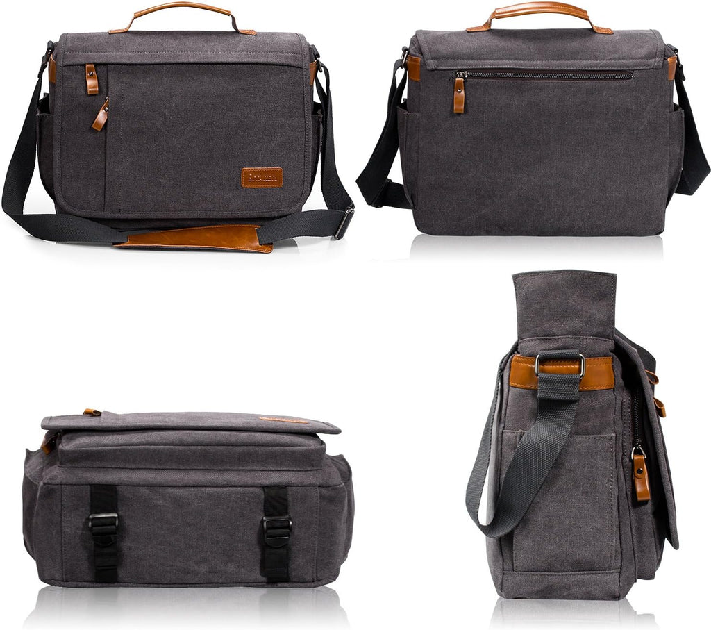 Canvas Messenger Bag with Camera Insert Sleeve L857064