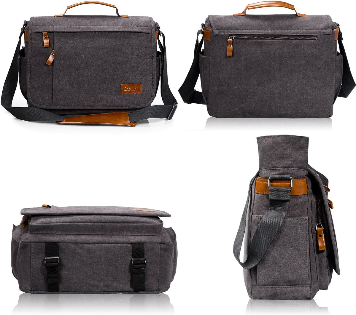 Canvas Messenger Bag with Camera Insert Sleeve L857064