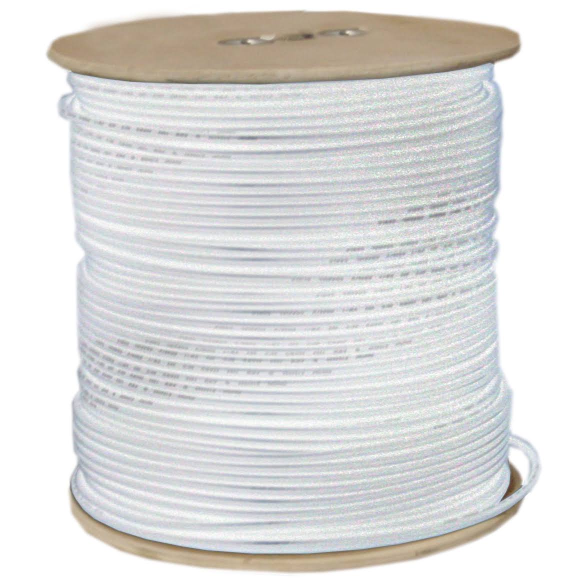 RG6 Coaxial Cable 18AWG Solid White 1000 ft Spool G41859