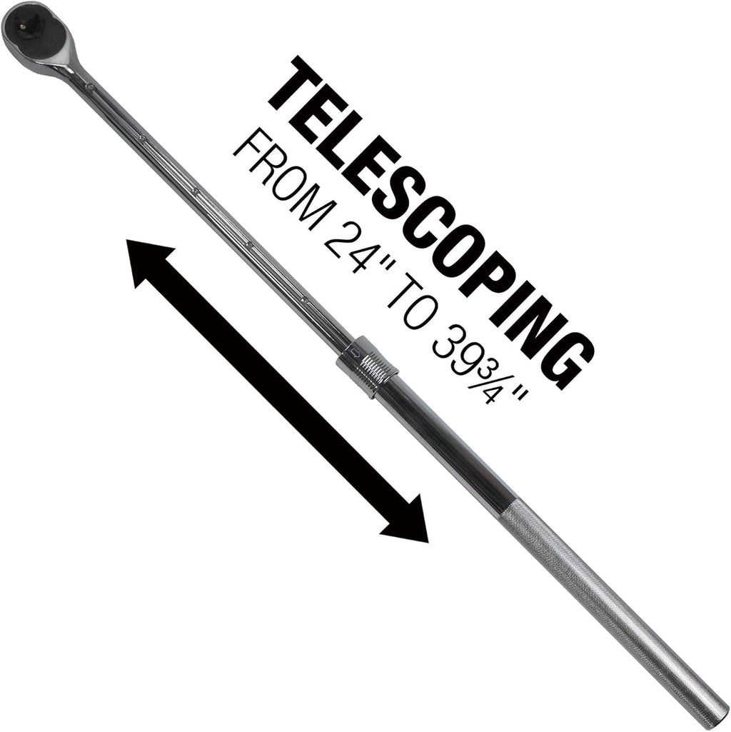 3/4" Drive Extendable Ratchet with Reinforced Steel Telescoping Locking Shaft M1334