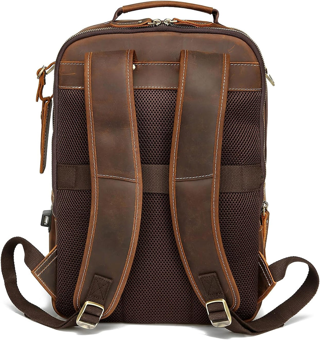 Vintage Genuine Leather Laptop Backpack U395