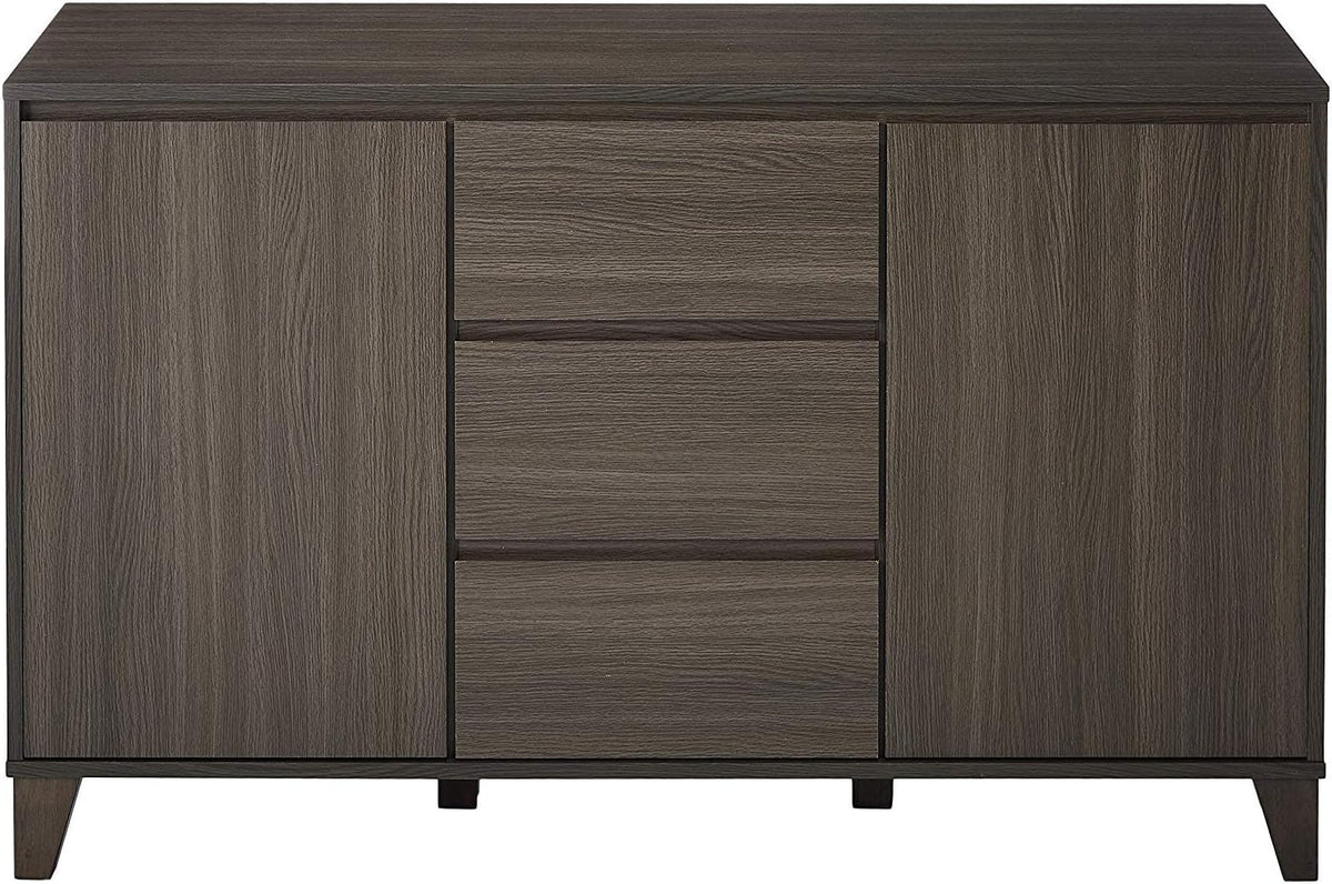 Oak Gray Wood Buffet Server Cabinet Console Table G644922