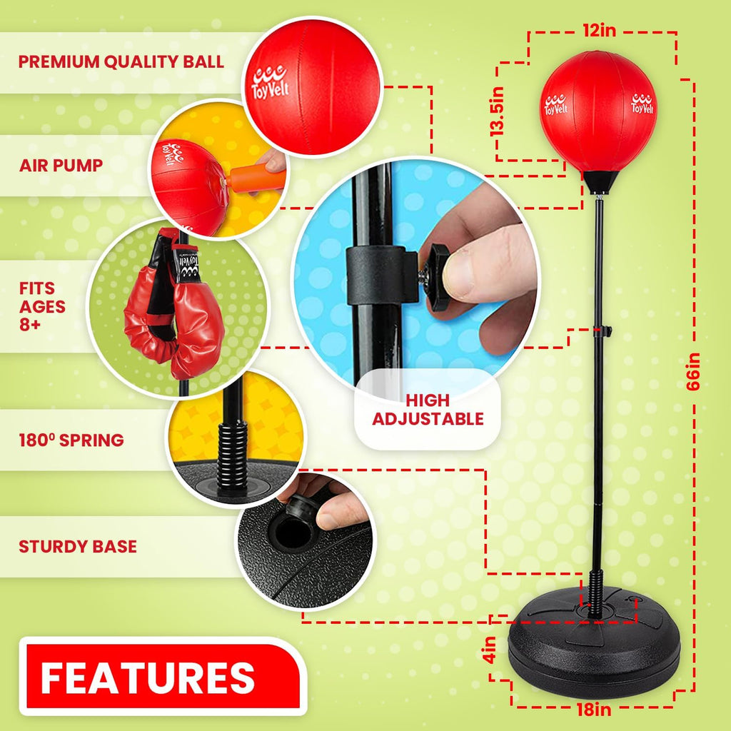 Adjustable Standing Punching Bag with Boxing Gloves X50047