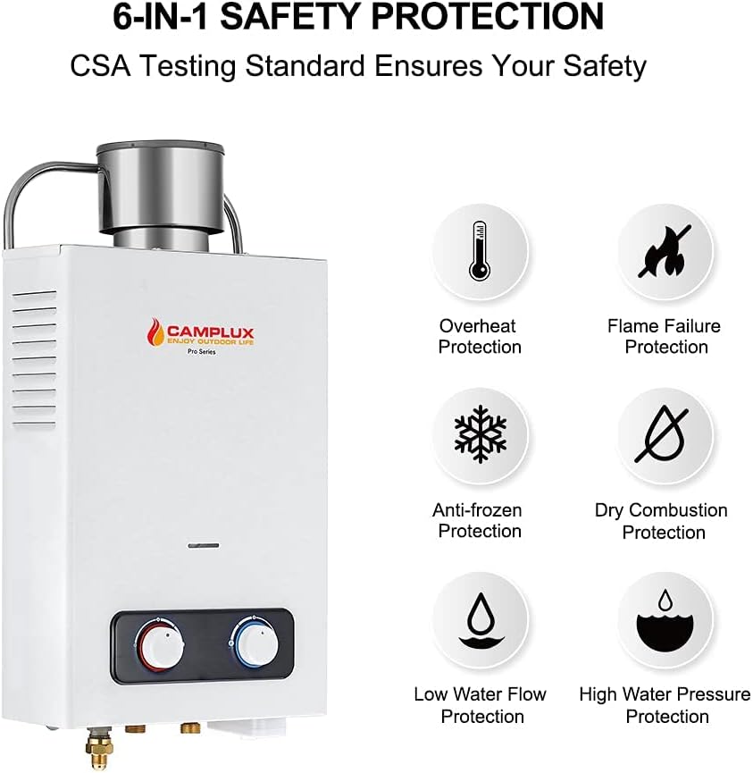 1.58 GPM Outdoor Propane Tankless Water Heater with S/S Rain Cap E304