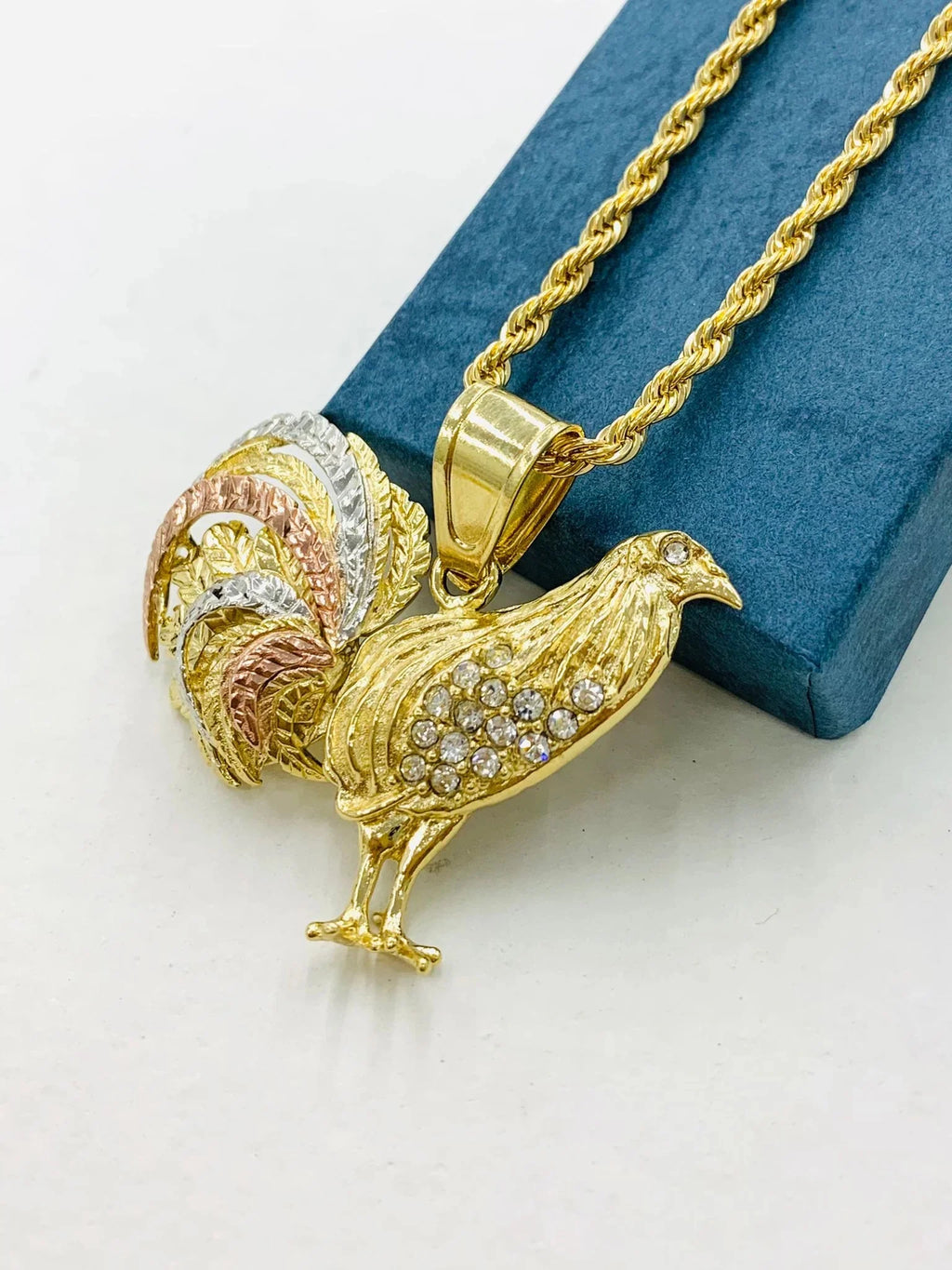18K Gold Filled Chicken Rooster Pendant Necklace 24" E711345