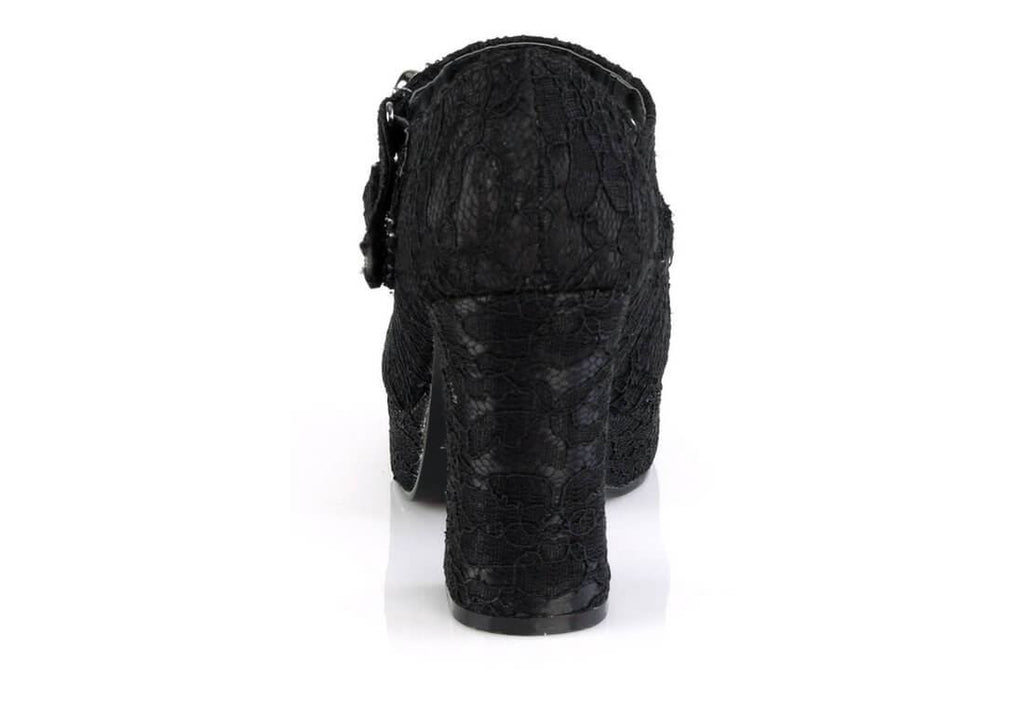 Black Satin-Lace Gothika-09 Shoes M3265