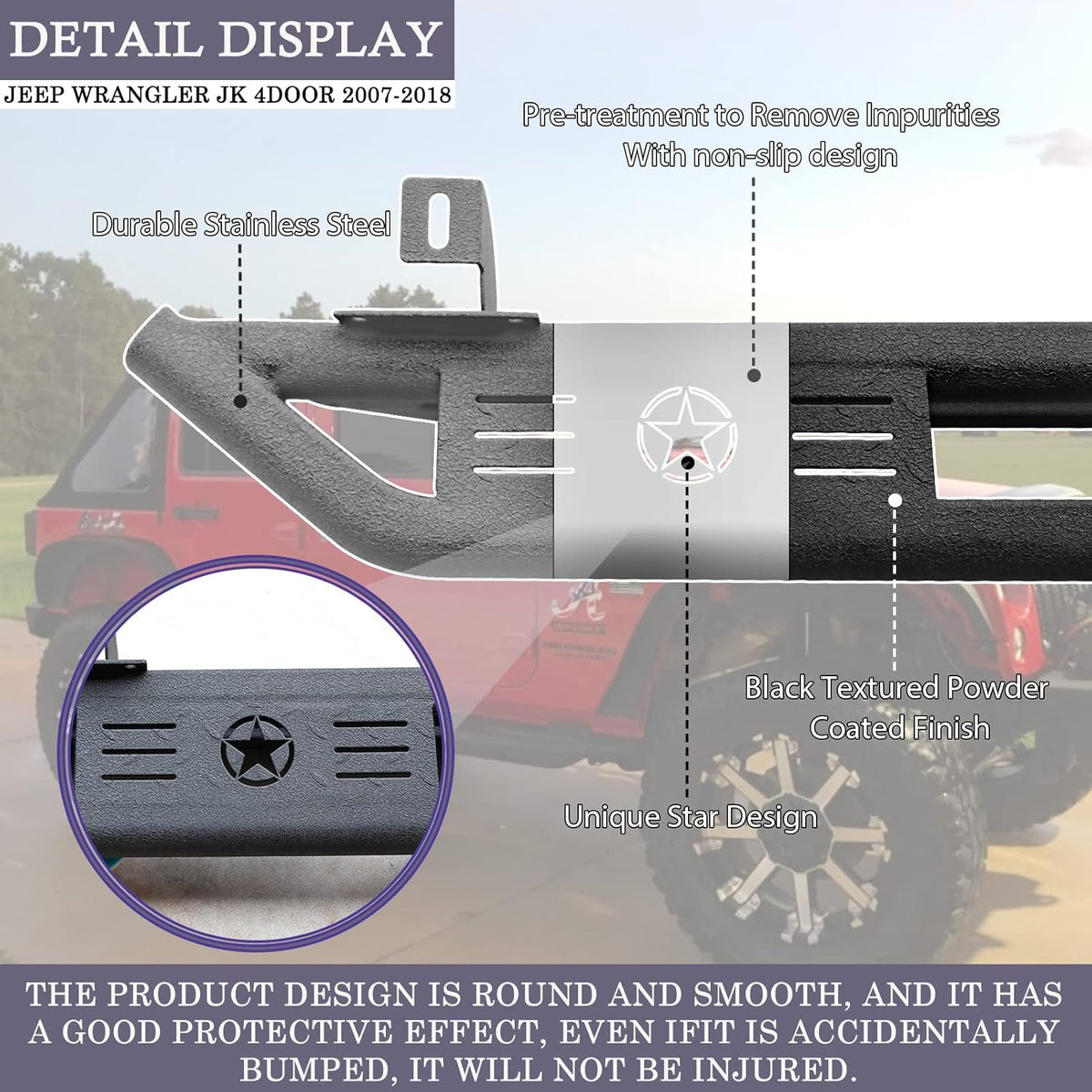 Running Boards Side Steps Nerf Bar Rock Sliders Rail H73131